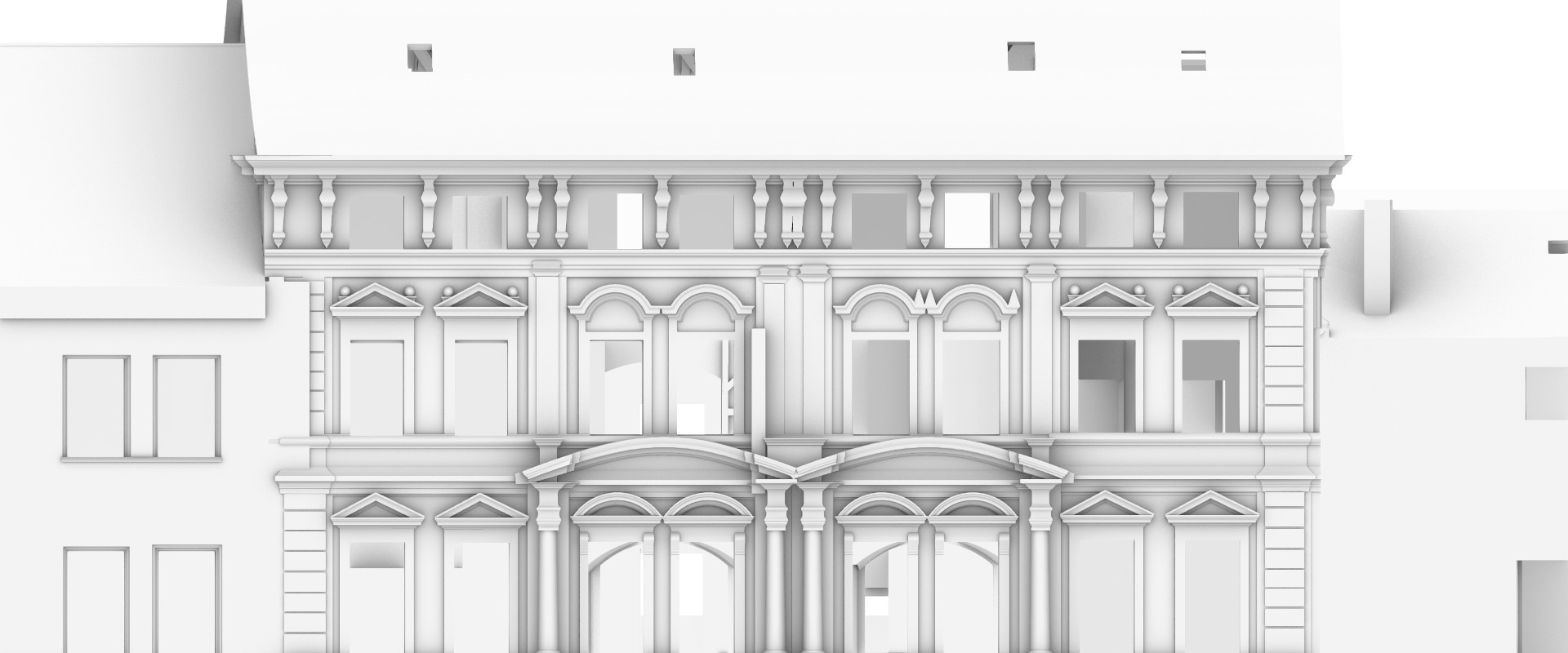 2D Fassadenansicht auf Basis eines 3D Gebäudemodells (BIM)