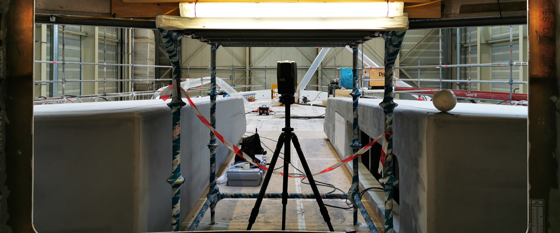 3D Schiffsvermessung mittels Laserscanning Vermessung auf dem Deck einer Yacht mittels 3D Laserscanning