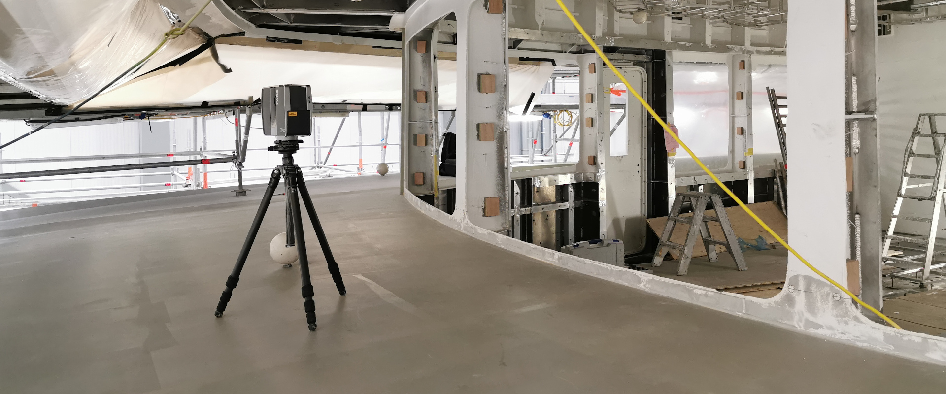 3D Schiffsvermessung mittels Laserscanning Vermessung von Kontruktionselementen mittels 3D Laserscanning für die Verglasung auf einem Schiff