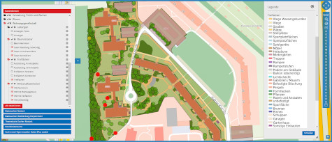 Visualisierung in einer Web-GIS-Anwendung für die Grundstücke einer Wohnungsgesellschaft