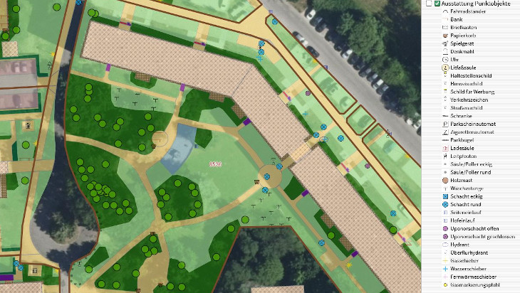 Ausschnitt aus dem GIS einer Wohnungsgesellschaft in Rostock